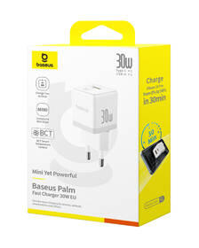 Nabíječka do sítě Baseus Palm 30W 1xUSB-A 1xUSB-C PD QC 3.0 bílá

 obrázek produktu 12 z 13