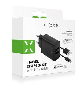 Nabíječka do sítě FIXED 2x USB, 15W Smart Rapid Charge + Lightning MFi kabel 1m černá

 obrázek produktu 2 z 2