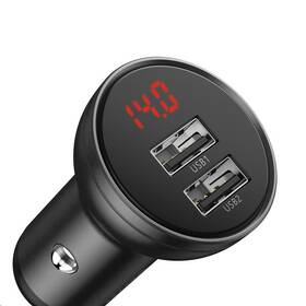 Adaptér do auta Baseus Digital Display 2x USB + 3v1 kabel 1,2m černý

 obrázek produktu 4 z 4