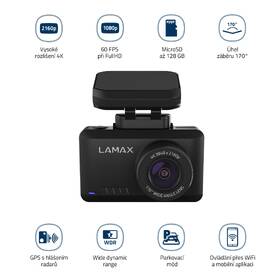Autokamera LAMAX T10 4K GPS (s hlášením radarů) černá barva

