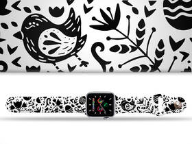 Řemínek Mi-Band na Apple Watch 42/44/45/49 mm - motiv Černobílá kuřátka , bílý 

 obrázek produktu 1 z 3