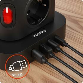 Kabel prodlužovací Huslog 15W 8xzásuvka, 1xUSB-C, 3xUSB, 1x LED světlo černý

 obrázek produktu 6 z 9