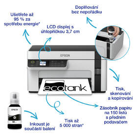 Tiskárna multifunkční Epson Eco Tank M2120 černá/bílá

 obrázek produktu 3 z 15