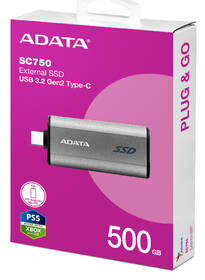 SSD externí ADATA SC750 500GB černá barva
