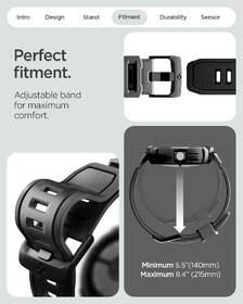 Řemínek Spigen Rugged Armor Pro + Stand na Google Pixel Watch 4 45mm černý

 obrázek produktu 16 z 19