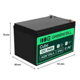 Olověný akumulátor Green Cell AGM baterie, 12V, 14Ah černý

 obrázek produktu 1 z 3