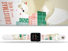 Řemínek Mi-Band na Apple Watch 42/44/45/49 mm - motiv Vánoce jsou tady, bílý 

 obrázek produktu 1 z 3