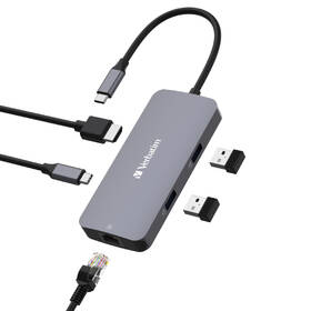 USB Hub Verbatim USB-C Pro Multiport 5 Port stříbrný

 obrázek produktu 2 z 4