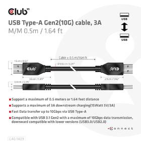 Kabel Club3D USB-A/USB-A, 0,5m černý

 obrázek produktu 5 z 8