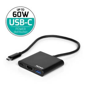 USB Hub PORT CONNECT USB-C/HDMI, USB 3.0, USB-C 60W černý

 obrázek produktu 1 z 6