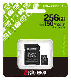 Paměťová karta Kingston Canvas Select Plus MicroSDXC 256GB UHS-I U1 (R150)/W30 + adaptér černá

 obrázek produktu 2 z 2
