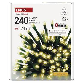 LED řetěz EMOS 240LED řetěz, 24 m, venkovní i vnitřní, teplá bílá, programy, časovač 

 obrázek produktu 3 z 7
