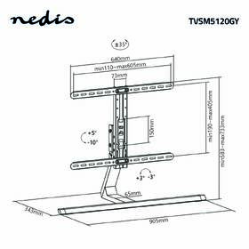 Stojan pro TV Nedis výklopný, pro úhlopříčky 37" až 75", nosnost 40 kg 

 obrázek produktu 7 z 7