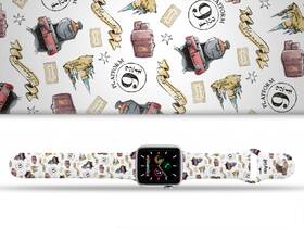 Řemínek Harry Potter na Apple Watch 42/44/45/49 mm - motiv Bradavice, bílý 

 obrázek produktu 1 z 1