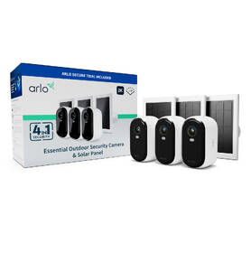 IP kamera Arlo Essential Gen.2 Bundle 2K Outdoor Security, 3 ks + 3 ks solární panel bílá barva
