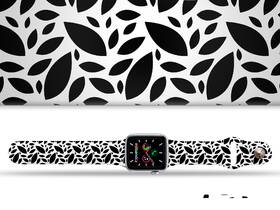 Řemínek Mi-Band na Apple Watch 42/44/45/49 mm - motiv Černobílé listy, bílý 

 obrázek produktu 1 z 3