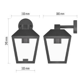 Nástěnné svítidlo EMOS Adenia ZGB020P, zahradní, E27, IP44, MAX 15W černé

 obrázek produktu 8 z 8