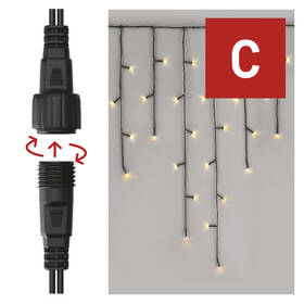 Spojovací řetěz EMOS 100 LED Standard - rampouchy, 2,5 m, venkovní, teplá bílá, časovač 

 obrázek produktu 1 z 8