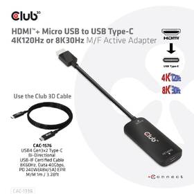 Redukce Club3D HDMI + micro USB/USB-C 4K120Hz/8K30Hz 

 obrázek produktu 7 z 8