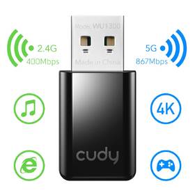 Wi-Fi adaptér Cudy WU1300S AC1300 Wi-Fi USB 3.0 černý

 obrázek produktu 5 z 7