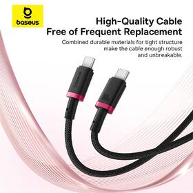 Kabel Baseus Dura USB-C/USB-C, 100W, 1m černý/červený

 obrázek produktu 10 z 16