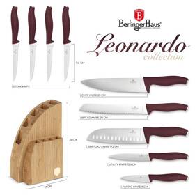 Sada kuchyňských nožů Berlinger Haus BH-2980 BAMBOO (10 ks) hnědá/bordó

 obrázek produktu 4 z 7