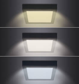 Stropní svítidlo Solight CCT, přisazené, 24 W, 900 lm, čtvercové černé

 obrázek produktu 6 z 9