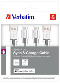 Kabel Verbatim USB/Lightning, 1m + 1m stříbrný

 obrázek produktu 1 z 1