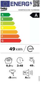 Vestavná pračka Beko B3WBT691415W bílá barva
