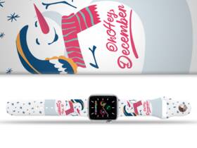 Řemínek Mi-Band na Apple Watch 42/44/45/49 mm - motiv Sněhulák, bílý 

 obrázek produktu 1 z 3