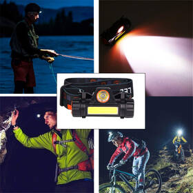 Čelovka Solight 3W + COB,150 + 120 lm, Li-Ion, USB černá

 obrázek produktu 5 z 5