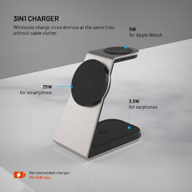Bezdrátová nabíječka FIXED 3v1 MagPowerstation Alu 3 s podporou MagSafe šedá

 obrázek produktu 2 z 11
