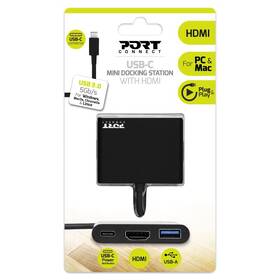 USB Hub PORT CONNECT USB-C/HDMI, USB 3.0, USB-C 60W černý

 obrázek produktu 6 z 6