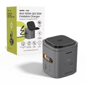 Nabíječka do sítě Mobile Origin 100W, Qi2 25W Foldable Charger PW37, MagSafe černá

 obrázek produktu 7 z 16