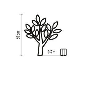 LED dekorace EMOS 24 LED větvička s perlami, 60 cm, 3x AA, vnitřní, teplá bílá, časovač 

 obrázek produktu 2 z 3