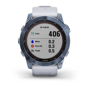 Chytré hodinky Garmin fenix 7X Sapphire Solar - Titan Blue/White Silicone Band 
