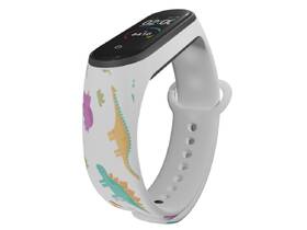Řemínek Mi-Band na Xiaomi Mi Band 5/6 - motiv Dinousauři, bílý 

 obrázek produktu 2 z 3