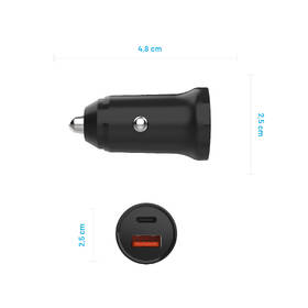 Adaptér do auta FIXED USB-C a USB, PD, 20W černý

 obrázek produktu 2 z 5