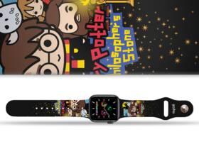Řemínek Harry Potter na Apple Watch 42/44/45/49 mm - motiv a Kámen mudrců charms, černý 

 obrázek produktu 1 z 3