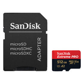 Paměťová karta SANDISK 512GB UHS-I U3 (200R/140W) + adaptér 

 obrázek produktu 1 z 2