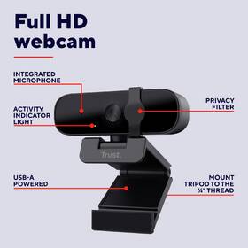 Webkamera Trust Tanor 1080p Full HD černá

 obrázek produktu 5 z 9
