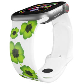 Řemínek Mi-Band na Apple Watch 42/44/45/49 mm - motiv Čtyřlístek, bílý 

 obrázek produktu 2 z 3