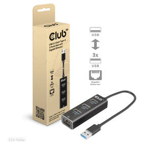 USB Hub Club3D USB-A/3x USB-A, Ethernet 

 obrázek produktu 1 z 3