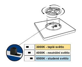 Stropní svítidlo Top Light Revit H30B CCT, 24W, 2400lm, teplá/neutrální/studená bílá bílé

 obrázek produktu 3 z 3