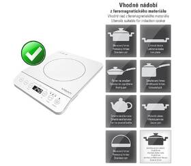 Vařič indukční Vigan IVB1Z bílá barva
