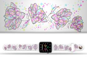 Řemínek Mi-Band na Apple Watch 42/44/45/49 mm - motiv Divoká růže, bílý 

 obrázek produktu 1 z 3