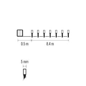 Vánoční osvětlení EMOS 120 LED řetěz, 8,4 m, 3x AA, venkovní i vnitřní, studená bílá, časovač 

 obrázek produktu 5 z 6
