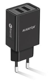 Nabíječka do sítě Aligator 2,4A, 2xUSB, smart IC, USB kabel pro Apple černá

 obrázek produktu 2 z 3
