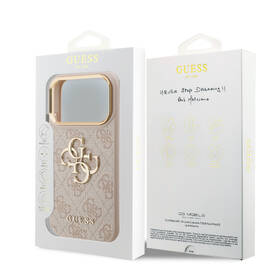 Kryt na mobil Guess PU Leather 4G Metal Logo Gold Frame MagSafe na Apple iPhone 17 Pro růžový

 obrázek produktu 7 z 7