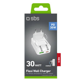 Nabíječka do sítě SBS Flexi, USB-A/USB-C, GaN, PD, 30 W bílá

 obrázek produktu 1 z 1